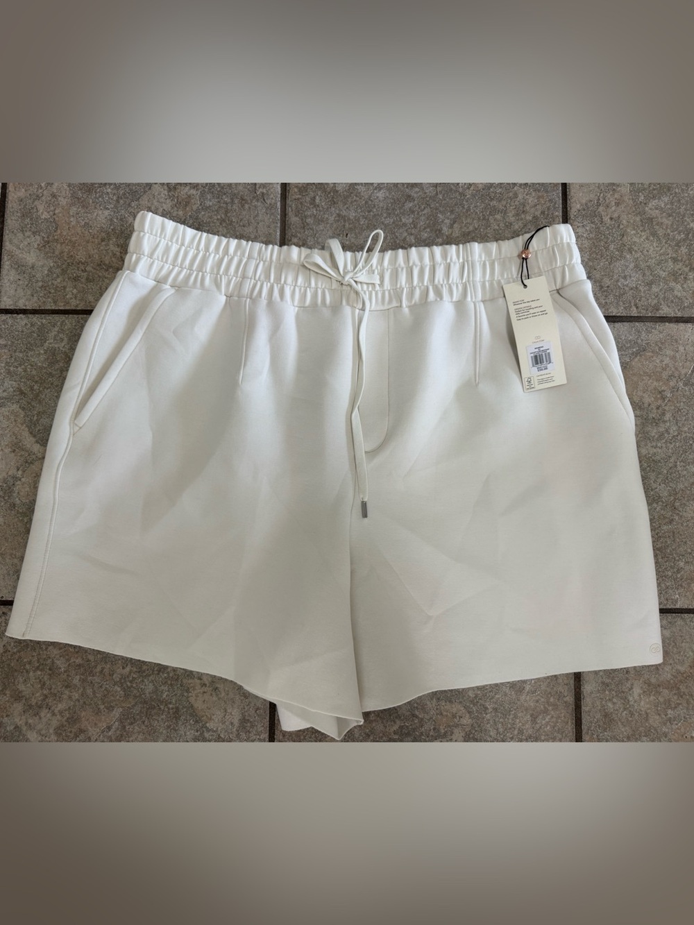 Women's Athletic Drawstring Shorts - White